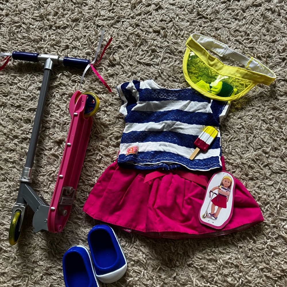 Our Generation Cute to Scoot with Scooter Outfit for 18 inch Dolls